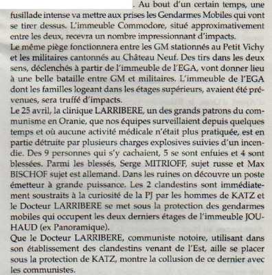 Page 345
25 Avril 1962 : Destruction 
de la clinique LARRIBERE